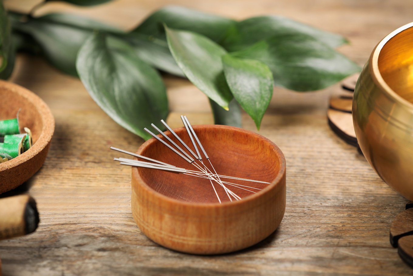 Bowl with acupuncture needles