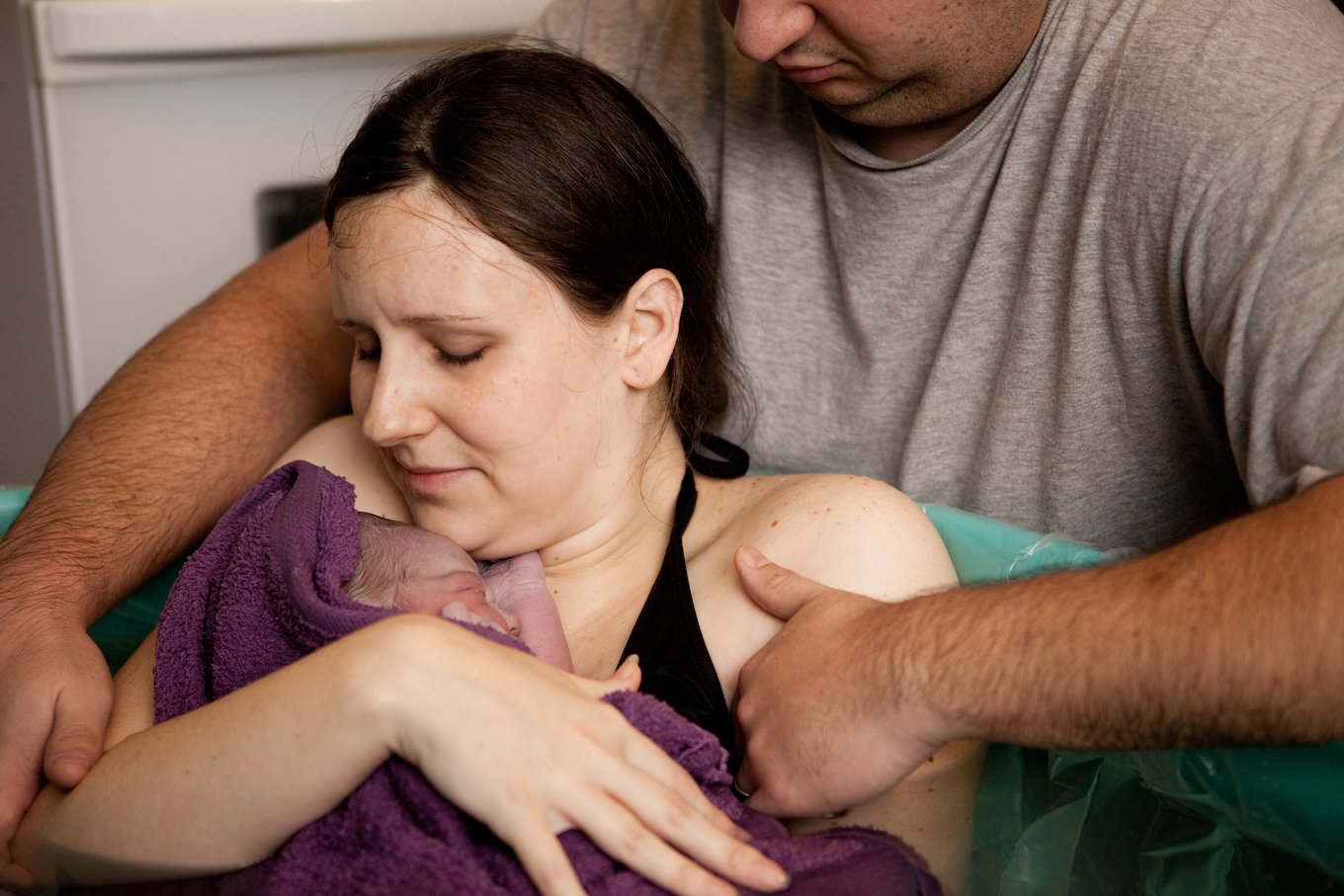 Mother and baby after home birth