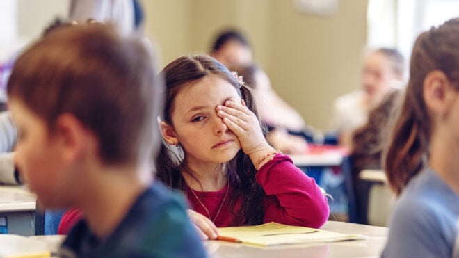 sad girl school